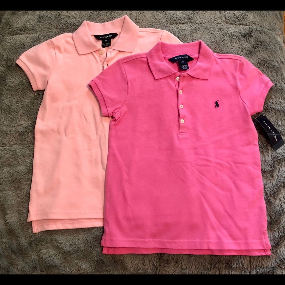 Girls Pink Ralph Lauren Polo Shirts Size 6x